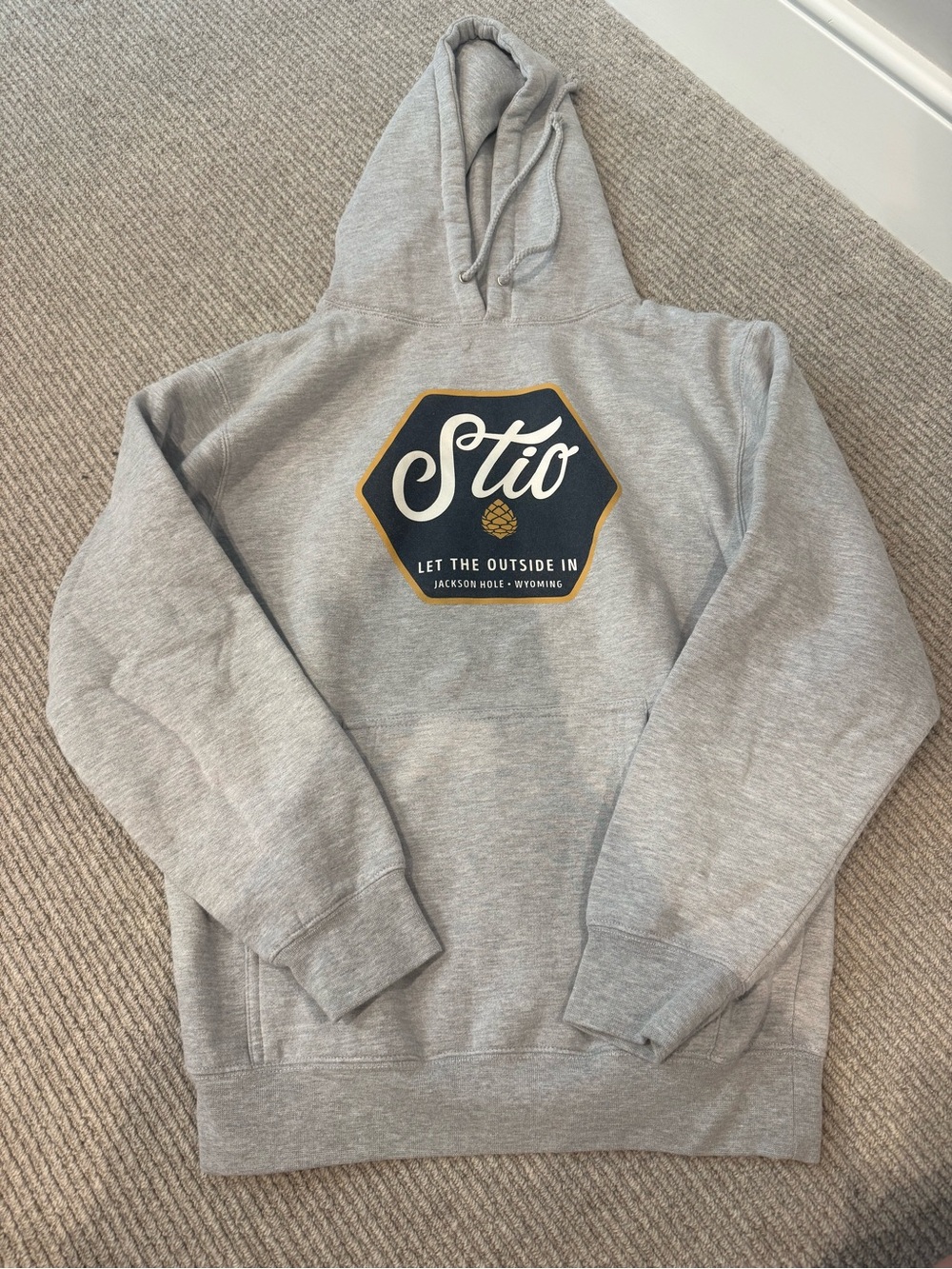 Stio Gray Logo Hoodie - "Let The Outside In" Jackson Hole
